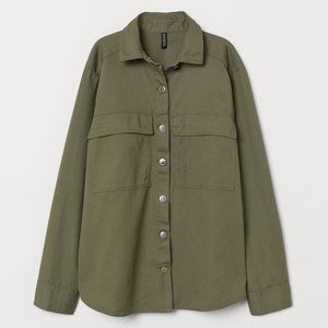 Cotton twill shirt jacket